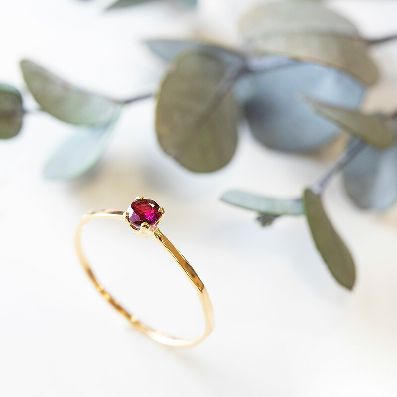  当店厳選 ルビー Ruby Fine Ring 18金 K18 リング 指輪 ルビー 極細リング 華奢リング 細リング ピンキーリング 18金リング ルビーリング 地金リング 誕生日 プレゼント ギフト