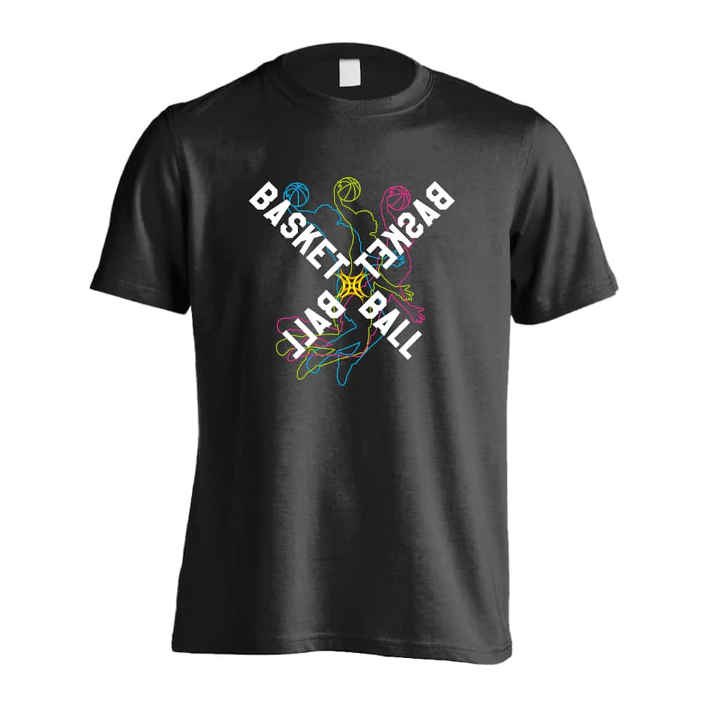バスケ Tシャツ 半袖 メンズ ウェア レディース 練習着 ジュニア ドライ おもしろ tシャツ 速乾 名入れ スポーツ 女子 男子 チーム おしゃれ 文字入れ 「ネオンスタイルのクロスBASKETBALL」 アートワークスコウベ 【送料無料】