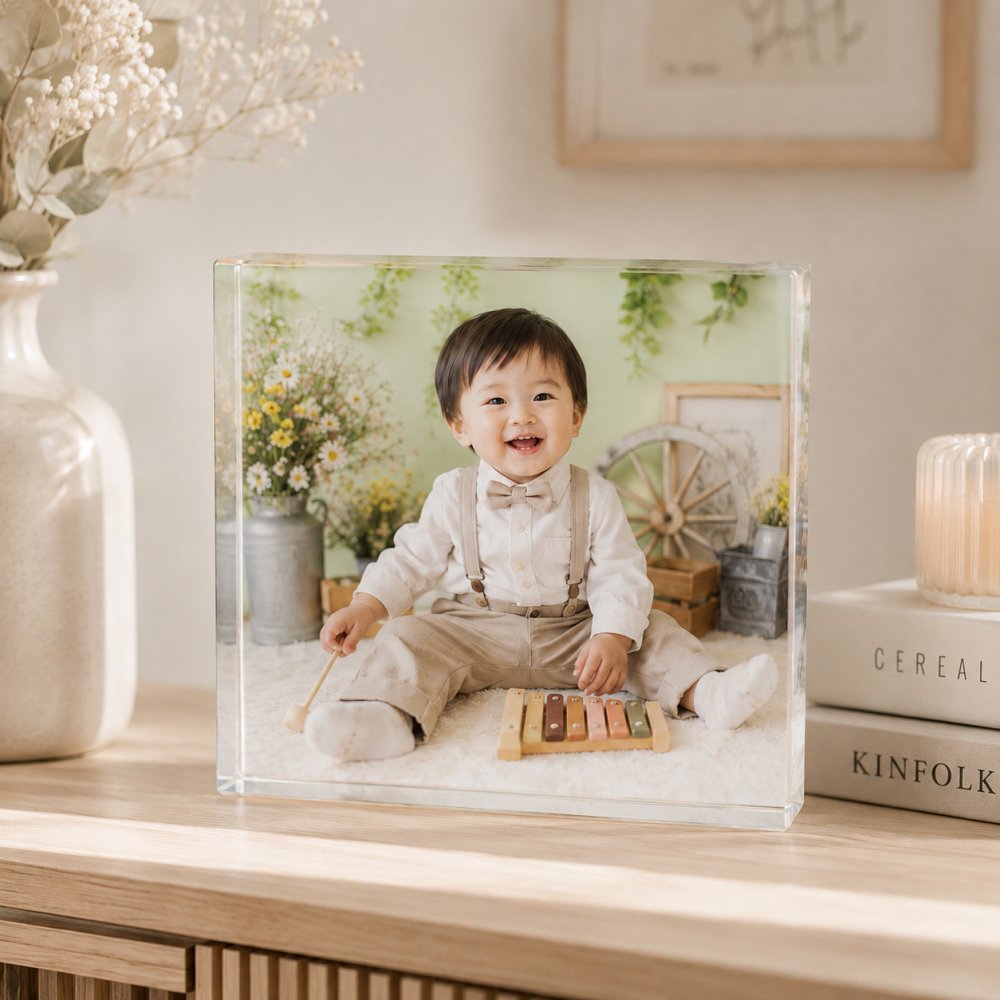 1歳誕生日 ガラスブロック 赤ちゃん 記念写真 置き物 ギフト 贈り物 成長記録 誕生日 写真プレート リビング おしゃれ 祖父母 家族 ディスプレイ 孫 三世代 親孝行 サプライズ 写真立て 名入れ 名入れギフト フォトフレーム 記念品 子ども プレゼント 母の日 父の日 フォトキューブ 写真 感謝 記念日 写真入り 思い出 フォトギフト 結婚記念日 高級 銀婚式 オリジナル 金婚式【c01】