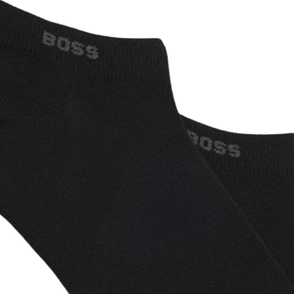 ヒューゴ・ボス HUGO BOSS ソックス アンクル丈 2足組 セット ロゴ コットン混紡 ストレッチ ギフト 靴下 50469849 001 メンズ ブラック