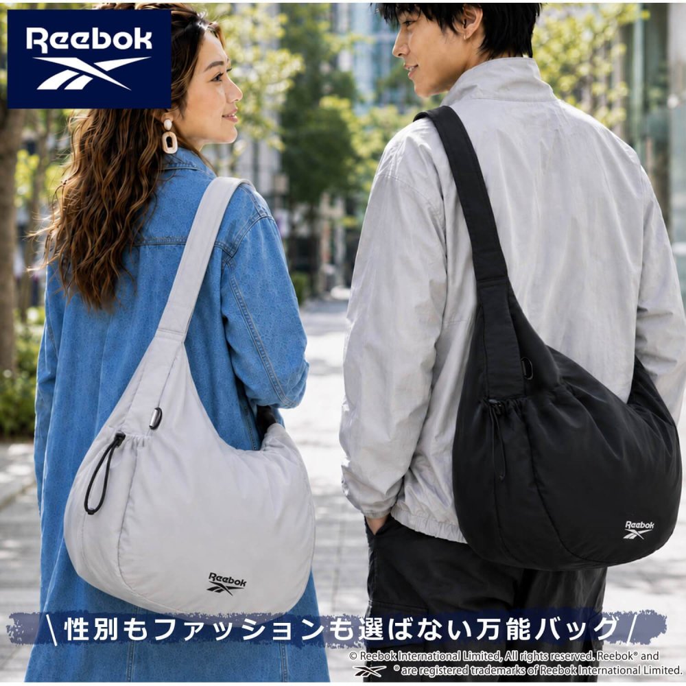 Reebok リーボック ワンショルダーバッグ レディース メンズ 軽量 大容量 約17L 通学 通勤 旅行 メッセンジャーバッグ ワンポイントロゴ ブランド 肩掛け 斜め掛け おしゃれ スポーティー シンプル 男女兼用 ユニセックス 黒 2026