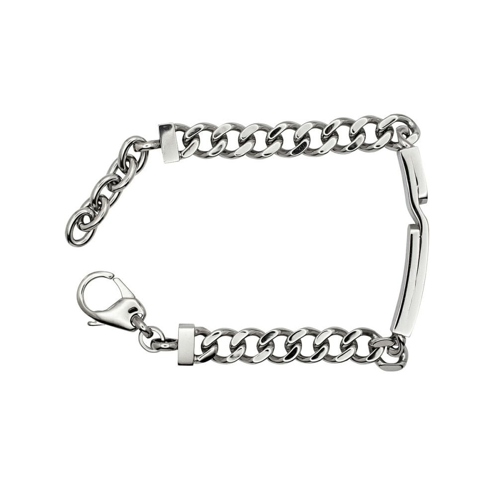 DIESEL ディーゼル DX0966040 メンズ ブレスレット アクセサリー シルバー ロゴプレート プレゼント【海外正規品】送料無料