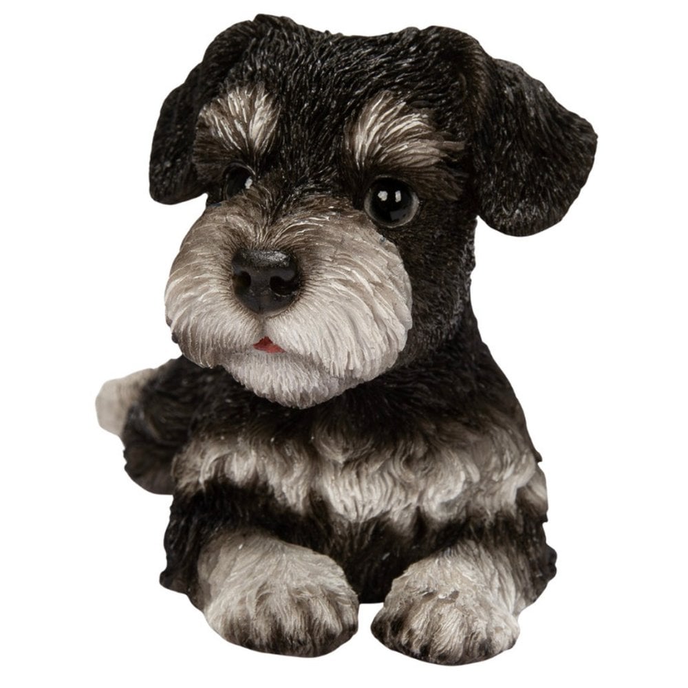 置物 woobia ウービア 犬 ミニチュアシュナウザー リラックスシュナウザー 中 幅15cm 伏せ 寝そべり リアル 本物そっくり イギリス生まれ 職人手彩色 縁起物 戌年 玄関 インテリア 新築祝い 引っ越し祝い 開店祝い 出産祝い 誕生日 お祝い ギフト プレゼント 犬好き