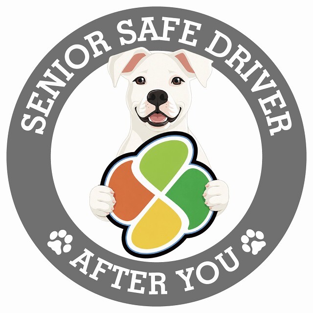 カーサイン 高齢者マーク SENIOR SAFE DRIVER ドゴアルヘンティーノ ステッカー シール 直径13cm 肉球 日本製 車