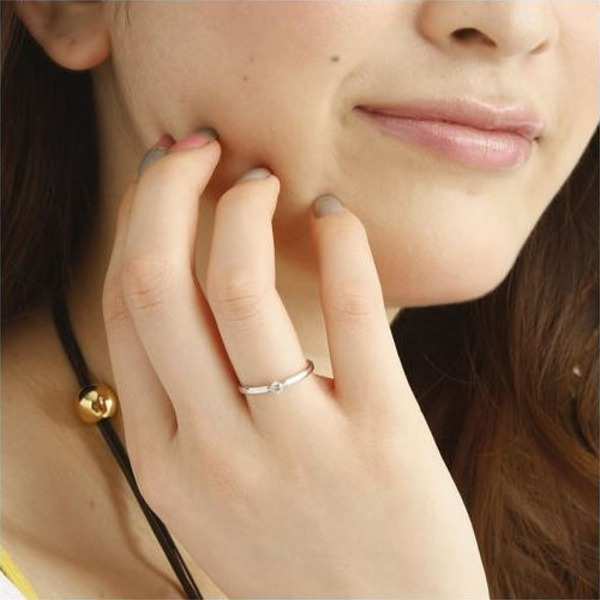 K18WG ダイヤモンド リング 指輪 7号 レディース アクセサリー ジュエリー 18金 ホワイトゴールド ダイヤ 華奢 シンプル エレガント 記念日 プレゼント ギフト
