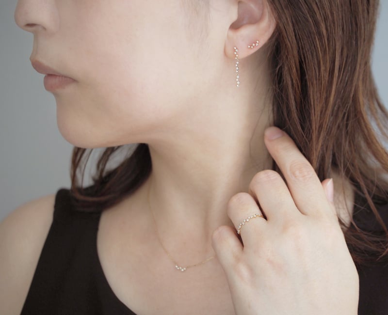 ダイヤモンド ピンキーリング 0.03ct カシオペア 星 指輪 ピンキー リング K10 K18 10K 18K 10金 18金 プラチナ 女性 レディース 誕生日 記念日 プレゼント ギフト 誕生日プレゼント 10代 20代 30代 40代 妻 彼女 スター ゴールド ホワイトゴールド ピンクゴールド イエローゴールド ダイヤ 重ね付け アクセサリー アレルギー対応 金属アレルギー クリスマス