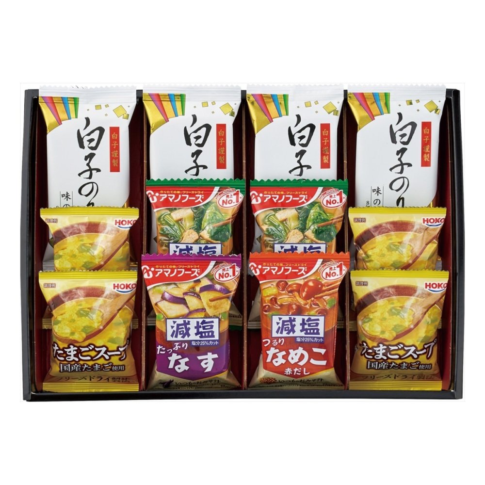 アマノフーズ みそ汁 スープ 白子のり 詰合せ ギフトセット 計12点入 フリーズドライ 即席味噌汁 白子のり 味付け【北海道・沖縄県・離島 配送不可】