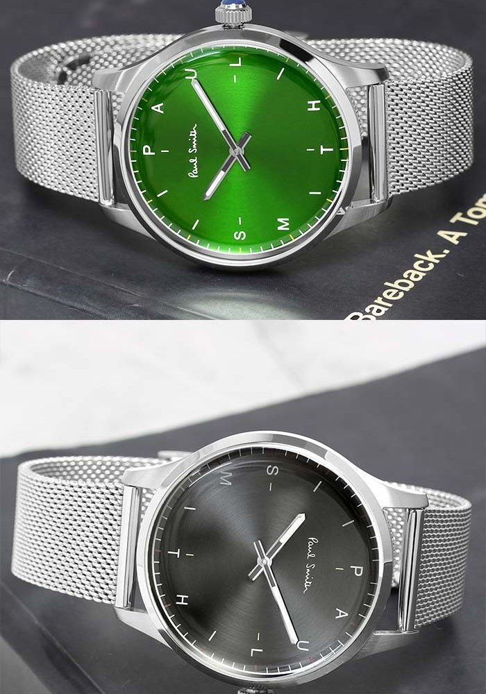 ポールスミス Paul Smith 腕時計 メンズ 41mm ステンレス クラシック ブランド 人気 ウォッチ ギフト プレゼント テンポ TEMPO グリーン グレー シルバー