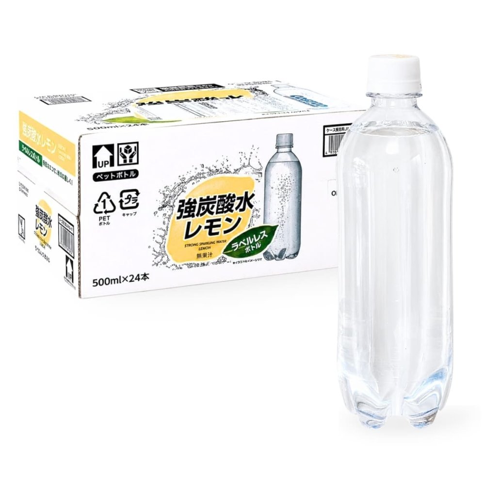 LDC 強炭酸水 レモン 500ml×24本 無糖 0kcal 国産炭酸水 ラベルレス ライフドリンクカンパニー 飲料ストック 食事用飲料 割り材 ソーダー割 ハイボール