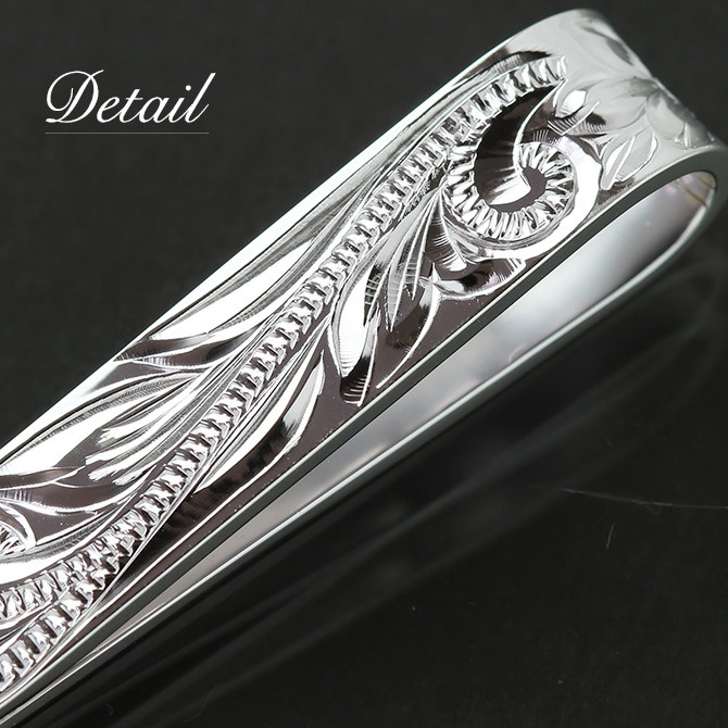 マネークリップ 幅8mm 名入れ 刻印 無料 誕生石入れ可 シルバー925 札ばさみ ハワイアンジュエリー スクロール柄 シンプル スマート会計 札入れ ブランド メンズ レディース 誕生日 プレゼント ハロウィン 【品番：SMCM102】