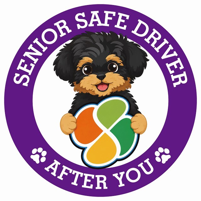 カーサイン 高齢者マーク SENIOR SAFE DRIVER ヨープー ステッカー シール 直径13cm 肉球 日本製 車