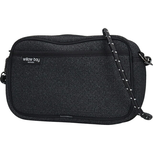 ウィローベイ ショルダーバッグ レディース ブランド WILLOWBAY ラージクロスボディバッグウィズロープ クロスボディ BLACK DENIM