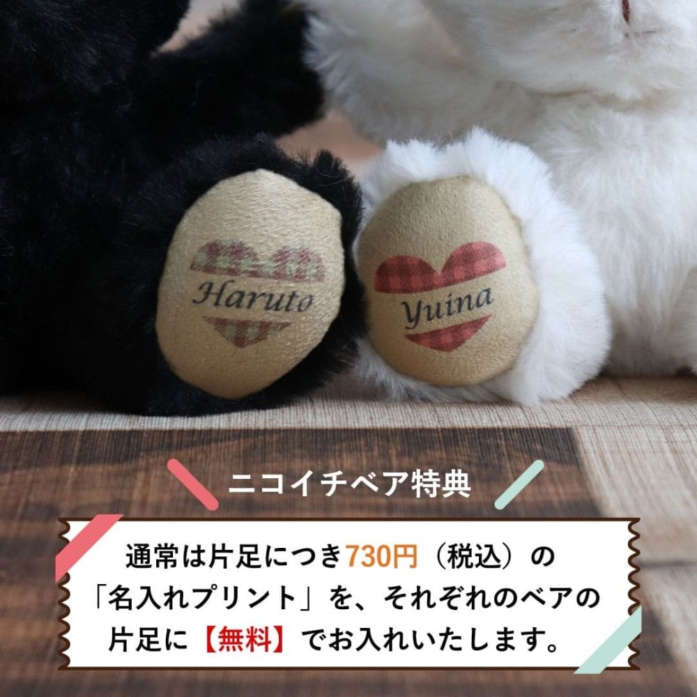 ペア キーホルダー お揃い 【マグネットでぎゅっと寄り添う】 名前入り ペアギフト 友達 彼女 彼氏 カップル 誕生日プレゼント 結婚記念日 ペアセット 名入れ ニコイチ 女性 可愛い 親友 記念日 くま マスコット ぬいぐるみ キーチェーン キーチャーム 女の子 テディベア 癒し 娘 孫 おしゃれ 記念品 10代 20代 白 黒 ブラン&ノワール ニコイチテディベア 8031300