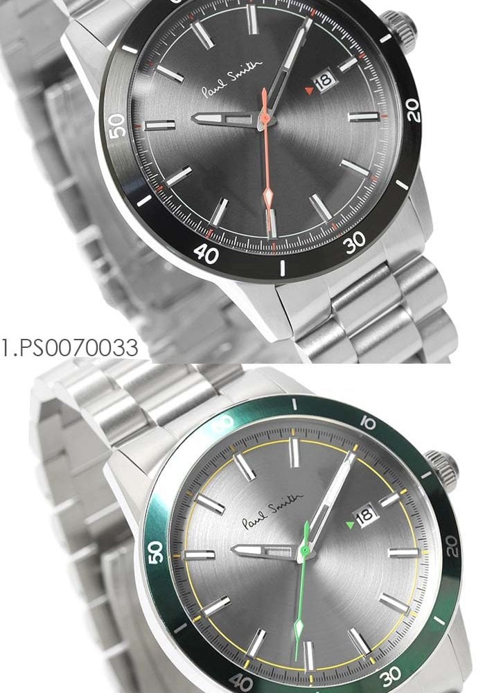 ポールスミス Paul Smith 腕時計 メンズ 43mm ステンレス クラシック ブランド 人気 ウォッチ ギフト プレゼント グリーン グレー ブラック シルバー