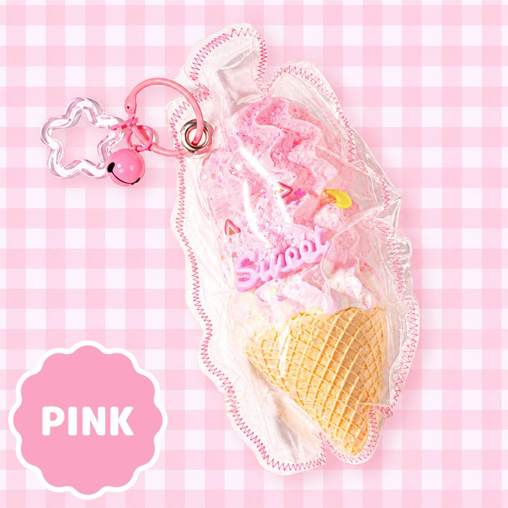 スクイーズ ソフトクリーム アイス お菓子 スイーツ キーホルダー おもちゃ [ エール とろもち！ソフトクリーム シリコンパック ] キッズ 子供 女の子 誕生日 クリスマス プレゼント ストレス解消