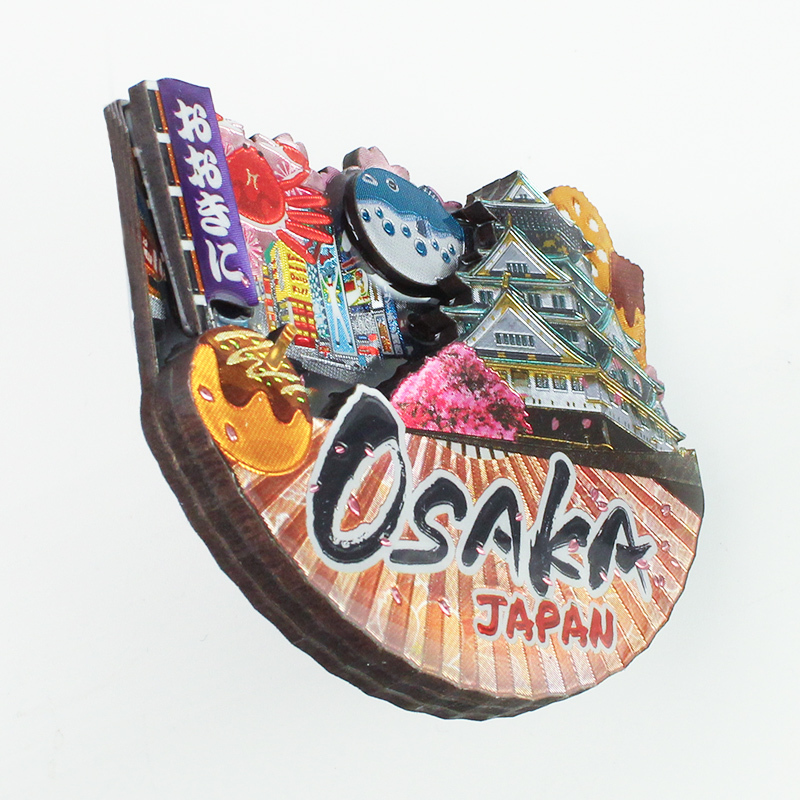 木製フレームマグネット OSAKAスタイル 立体マグネット 3D お土産 日本 土産 souvenir JAPAN Magnets ご当地 外国人 スーベニア ジャパン