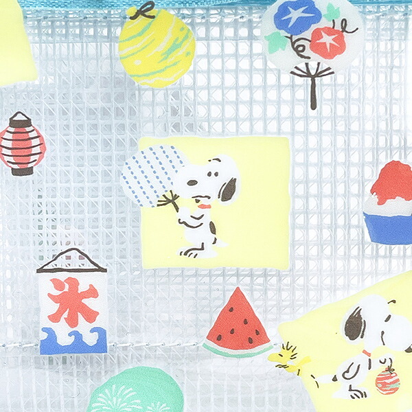 スヌーピー クリアミニ3ポケットポーチ チラシ イエロー SNOOPY