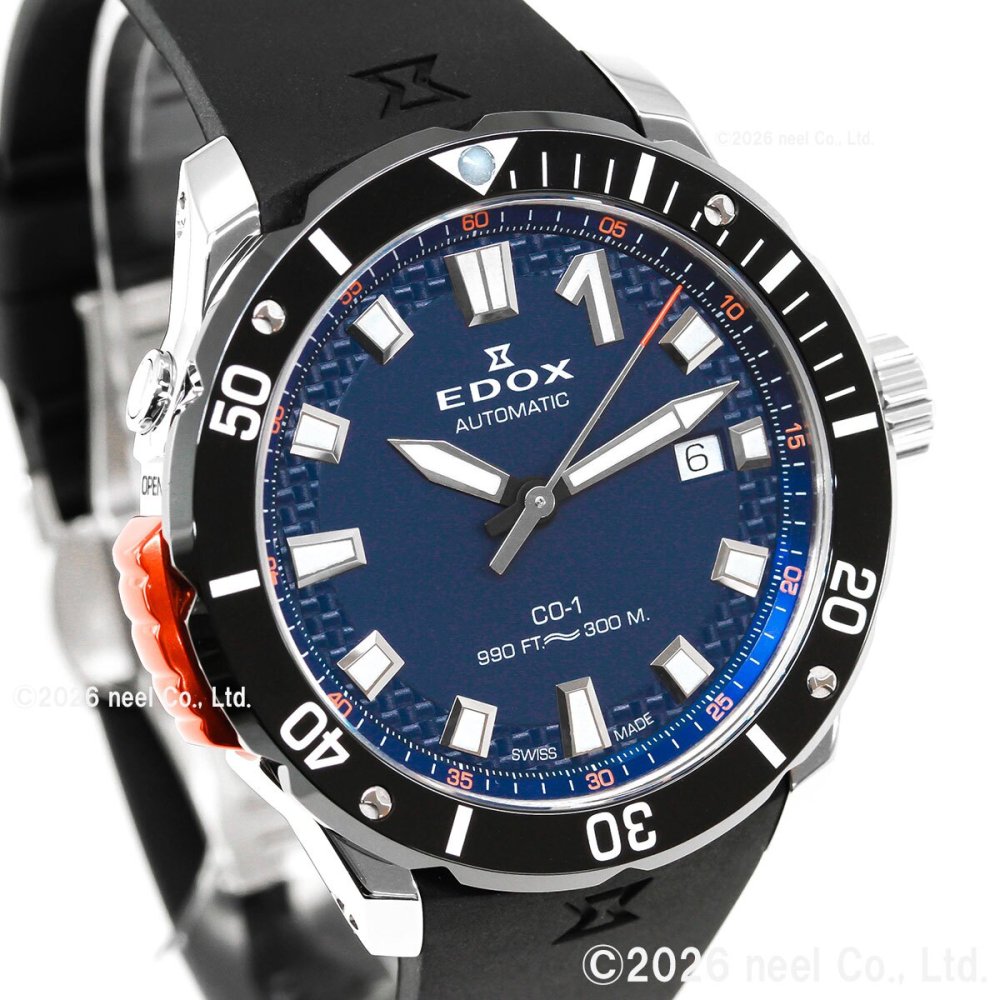 エドックス EDOX クロノオフショア1 ベゼルロック デイト オートマティック 腕時計 メンズ 自動巻き 80137-3NO-CABUN CHRONOFFSHORE-1