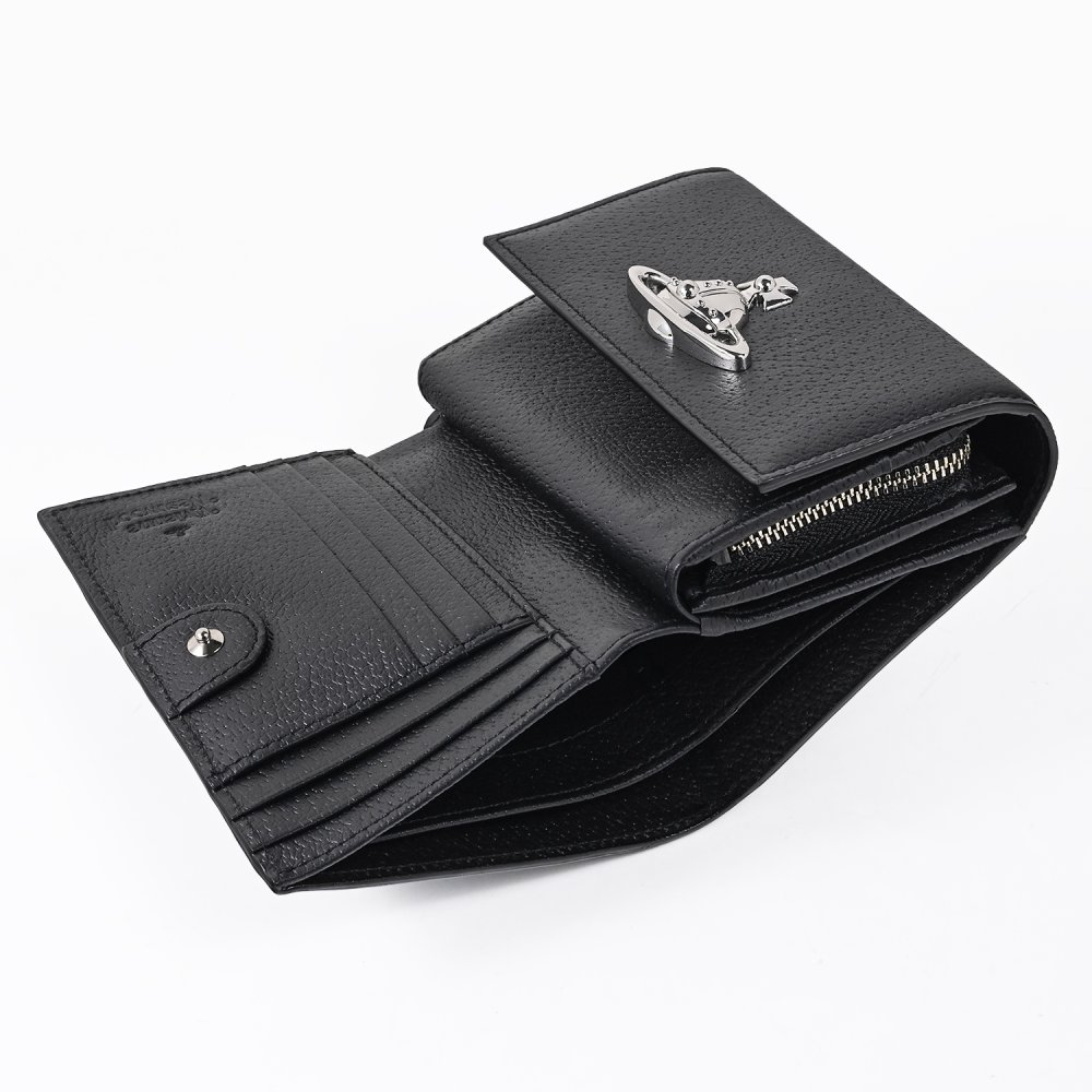 ヴィヴィアンウエストウッド Vivienne Westwood 三つ折り財布 コンパクト 小銭入れ付き ウォレット レディース ブラック 5107005FW L00F7 N401 折財布 送別会 誕生日 お中元 結婚祝い 結婚式 彼氏 息子 夫 男性 彼女 妻 女性 財布 高級 父の日 母の日【スペシャルラッピング660円(別売り)】 即日発送ファッション小物 ホワイトデー
