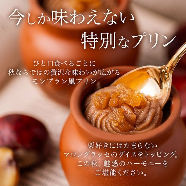 【神戸フランツ】神戸魔法の壷プリン・マロン 4個入 【手提げ袋付】 モンブラン プリン スイーツ ギフト 栗 ホワイトデー