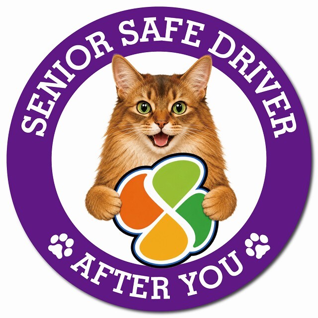 カーサイン 高齢者マーク SENIOR SAFE DRIVER ソマリ マグネット 強力 直径13cm 肉球 日本製 車 ステッカー