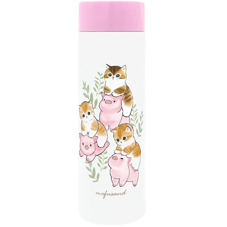 mofusand もふさんど ポケミニ ステンレス ボトル 150ml 水筒 定形外 送料無料 真空二重 保温 保冷 53-2084 とりとねこ ぶたとねこ おすし ネコ 猫 ねこ