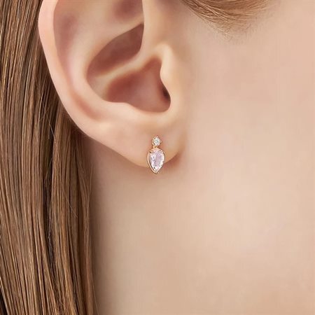 【無料ラッピング】  ヨンドシー 4℃ 4月誕生石 K18ピンクゴールド ピアス モルガナイト ダイヤモンド ブランド 正規品 新品 ギフト プレゼント 人気 おすすめ 誕生日 記念日 クリスマス 送料無料