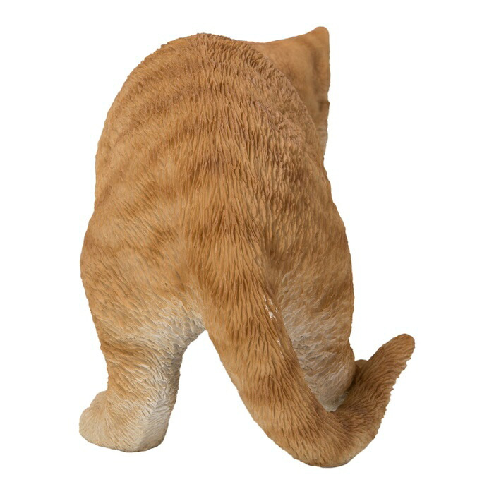 置物 猫 走り出す茶トラ猫 幅20.5cm woobia ウービア リアル かわいい おしゃれ 玄関 インテリア オブジェ ガーデン 茶トラ ねこ ネコ 動物 アニマル 癒し 棚 北欧 リビング プレゼント ギフト 新築祝い 猫好き ねこグッズ