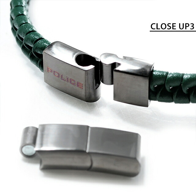 ポリス ブレスレット メンズ ブランド POLICE CONTORTO GB0081707 グリーン ガンメタル アクセサリー