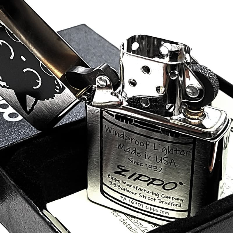 ZIPPO ネコ かわいい 缶にゃん子 ジッポ ライター シルバーサテン おしゃれ 黒猫 レディース プレゼント 女性 ギフト