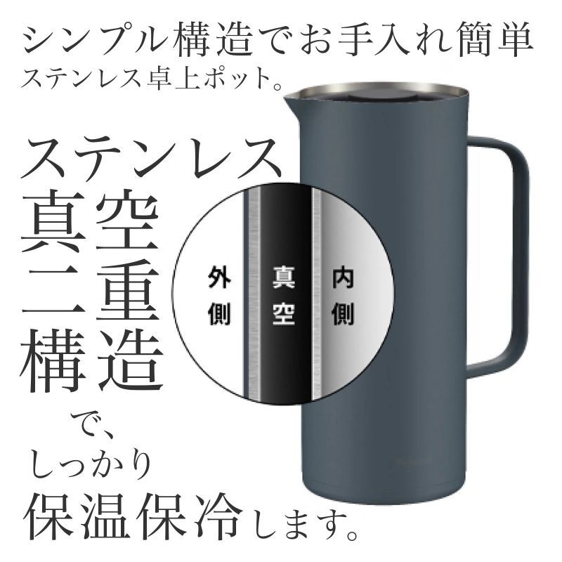 【ラッピング無料】Peacock ピーコック リビングポット AHW-101 1.0L 真空断熱 保温 保冷 卓上ポット 結婚祝い 新築祝い ギフト 名入れ キッチングッズ 