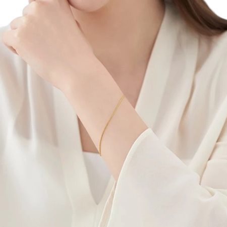【無料ラッピング】  ヨンドシー 4℃ K18イエローゴールド チェーンブレスレット ブランド 正規品 新品 ギフト プレゼント 人気 おすすめ 誕生日 クリスマス 送料無料