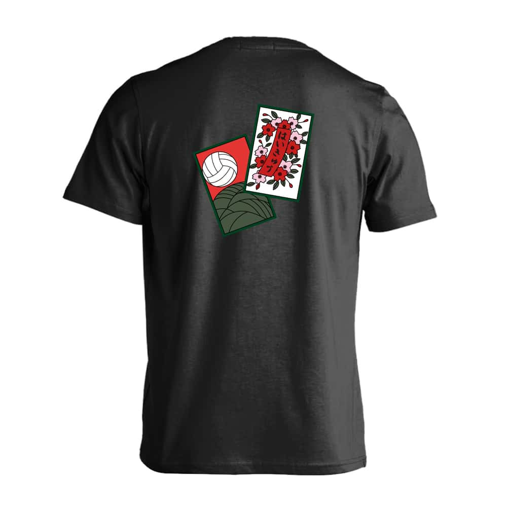バレーボール Tシャツ 半袖 メンズ ウェア レディース 練習着 ジュニア ドライ おもしろ tシャツ 速乾 名入れ スポーツ 女子 男子 チーム おしゃれ 文字入れ 「花札」 アートワークスコウベ 【送料無料】