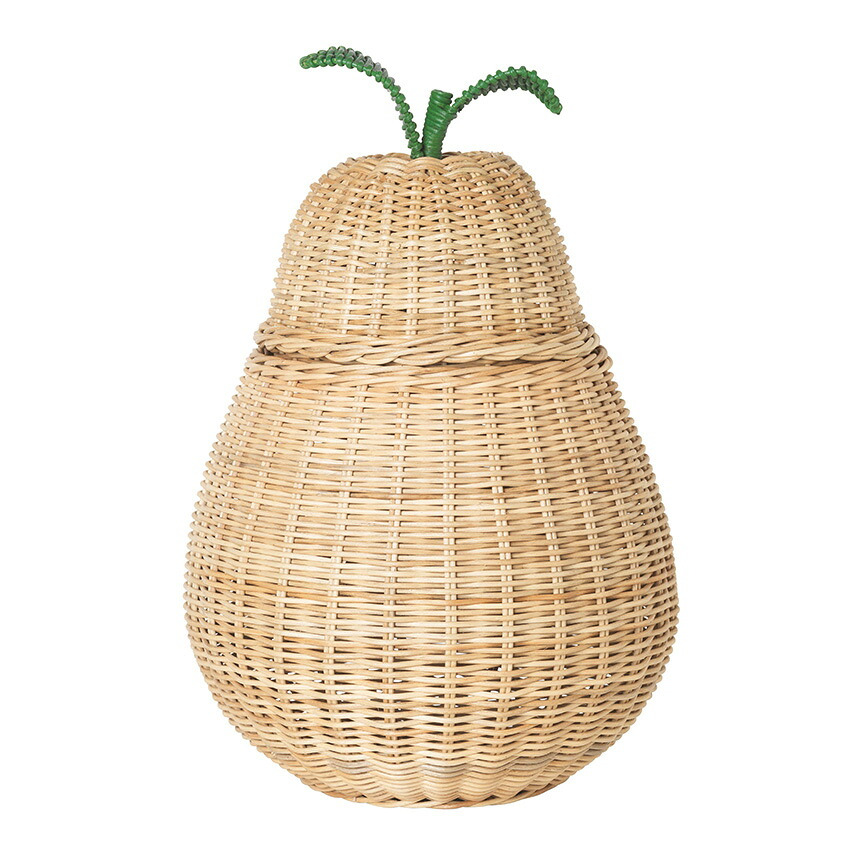 ferm LIVING ファームリビング Pear Braided Storage 洋ナシのカゴ Lサイズ おしゃれディスプレイ 北欧 雑貨 インテリア バスケット ラタン カゴ 飾り 収納 玄関 リビング プレゼント ギフト おすすめ