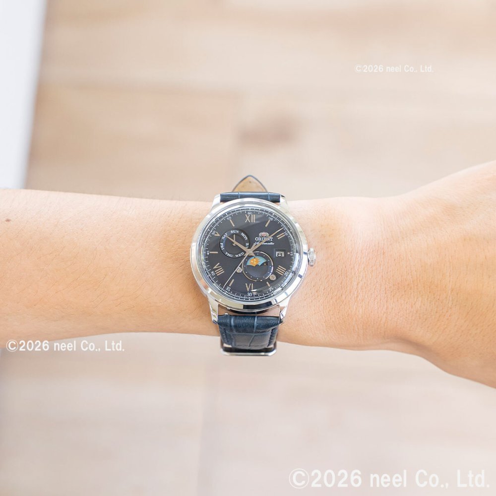 オリエント ORIENT クラシック Classic バンビーノ サンアンドムーン SUN ＆ MOON 自動巻 機械式 腕時計 メンズ RN-AK0806L Orient Bambino【2026 新作】
