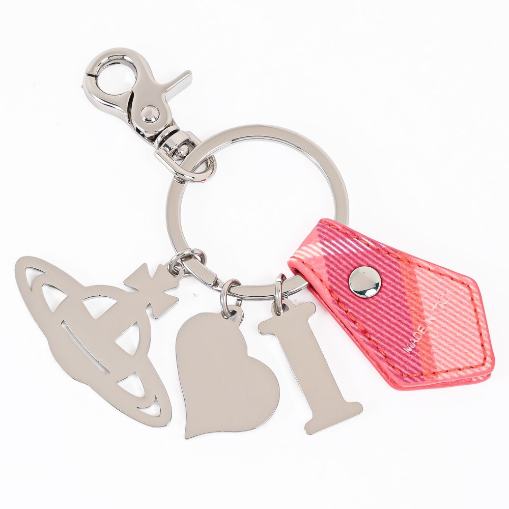 ヴィヴィアンウエストウッド Vivienne Westwood キーリング キーホルダー チャーム I LOVE ORB オーブ チェック柄 ピンク マルチカラー 8203011EUS002LG201 送別会 誕生日 結婚祝い 結婚式 彼氏 息子 夫 男性 高級 父の日 母の日【スペシャルラッピング660円(別売り)】 即日発送 彼氏 財布 バレンタイン
