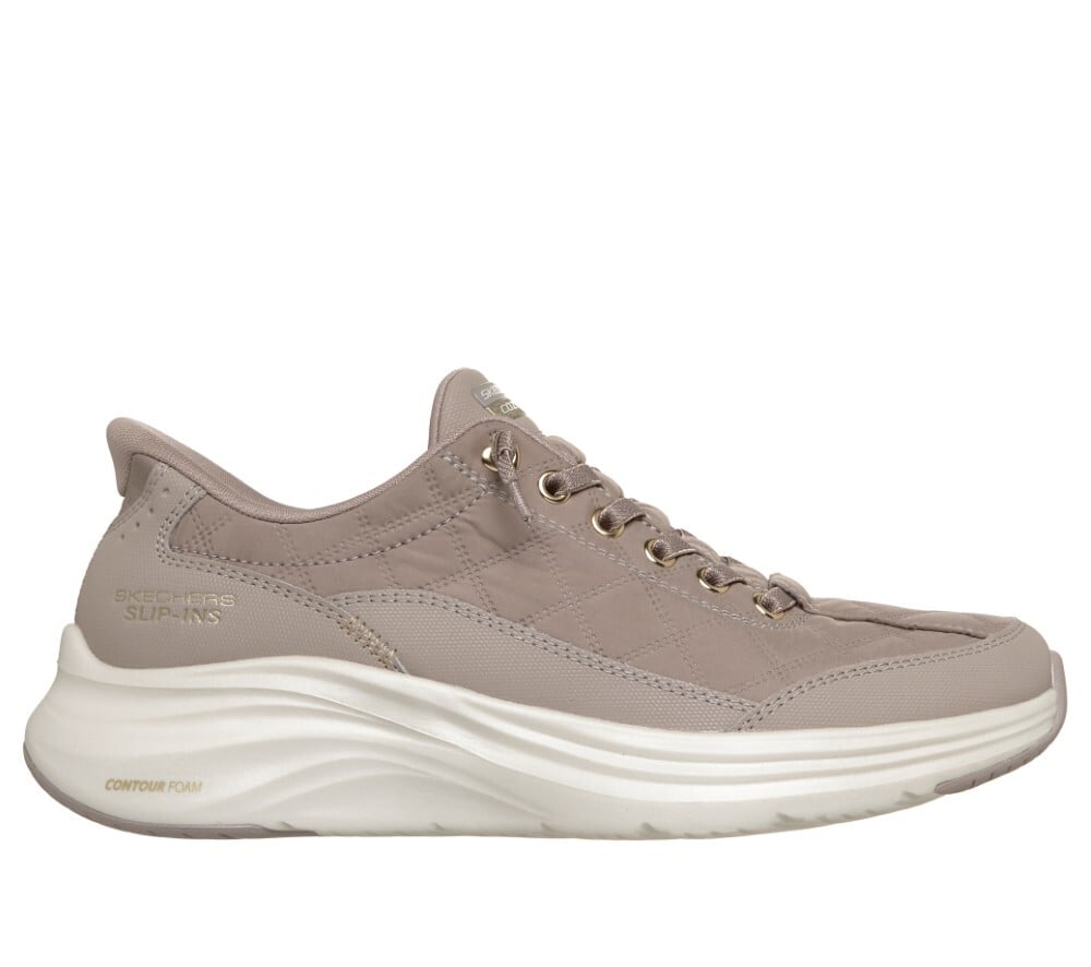 スケッチャーズ スリップインズ レディース スニーカー 靴 コンツアーフォーム - コージーフィット ゴールデン アワー SKECHERS Slip-ins 150413 ノーマル幅 ハンズフリー 軽量 スリッポン ゴム紐 キルティング