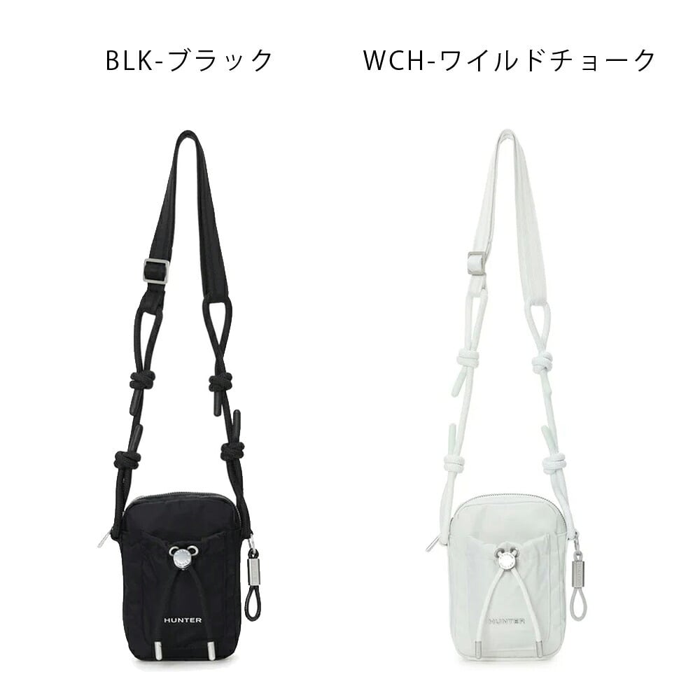 ハンター ショルダーバック ポーチ 耐水 ミニバック スマートフォン プレミアム ナイロン フォンポーチ サブバック HUNTER 5528 黒
