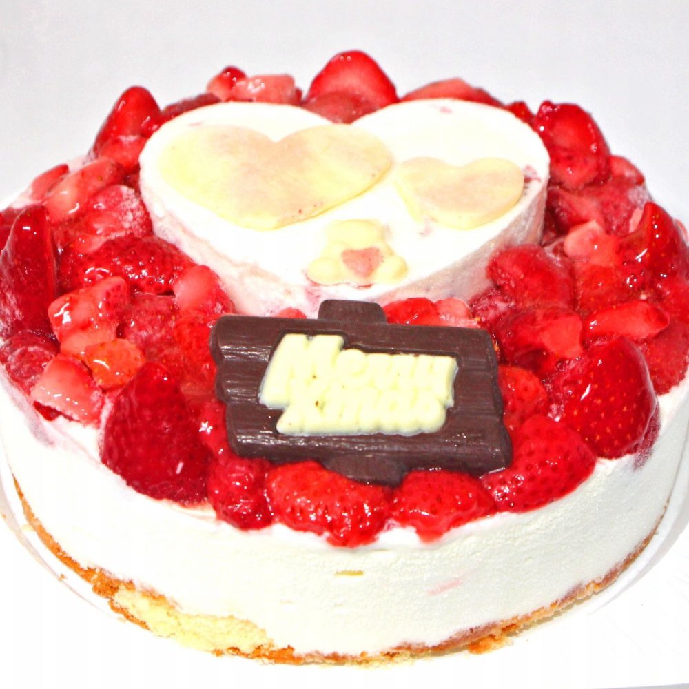 クリスマスハートいちごアイスケーキ６号 [クリスマスケーキ アイスクリームケーキ クリスマスギフト プレゼント 女性人気]