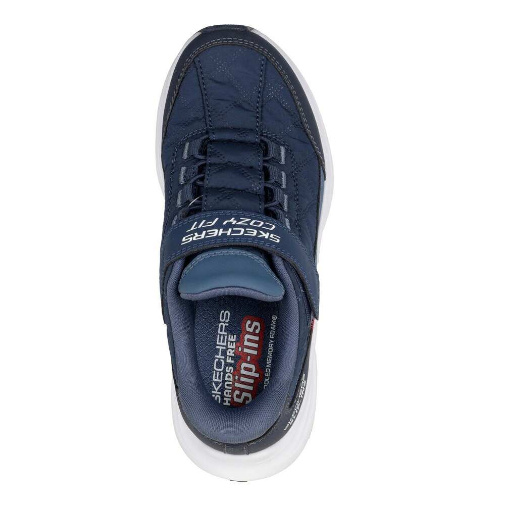 スケッチャーズ スリップインズ キッズ スニーカー コンツアーフォーム コージーフィット 男の子 女の子 SKECHERS 404200L ノーマル幅 ハンズフリー 手を使わず履ける 履きやすい 軽量 子供靴 ネイビー