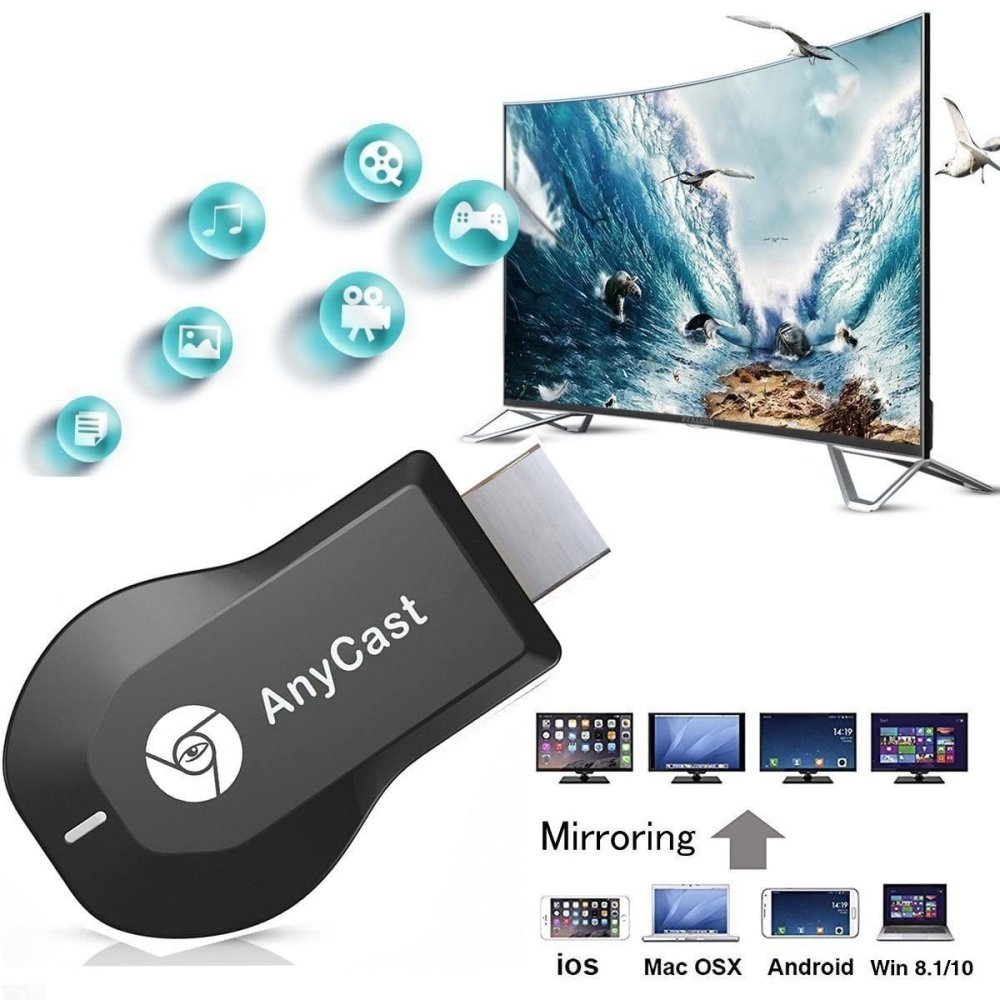 Anycast M9 Plus ドングルレシーバー HDMI WiFi  フル HD ミラーリング　iOS Android4.2以上 Windows7以上 MAC10.8+ OSシステム通用 モード交換不要　Windows／mac／Android／ iOS ／日本語説明書 実験・研究目的・海外での使用