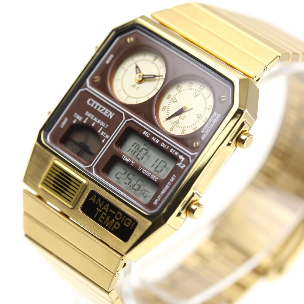 シチズン アナデジテンプ CITIZEN ANA-DIGI TEMP 復刻モデル 腕時計 メンズ レディース ゴールド JG2103-72X