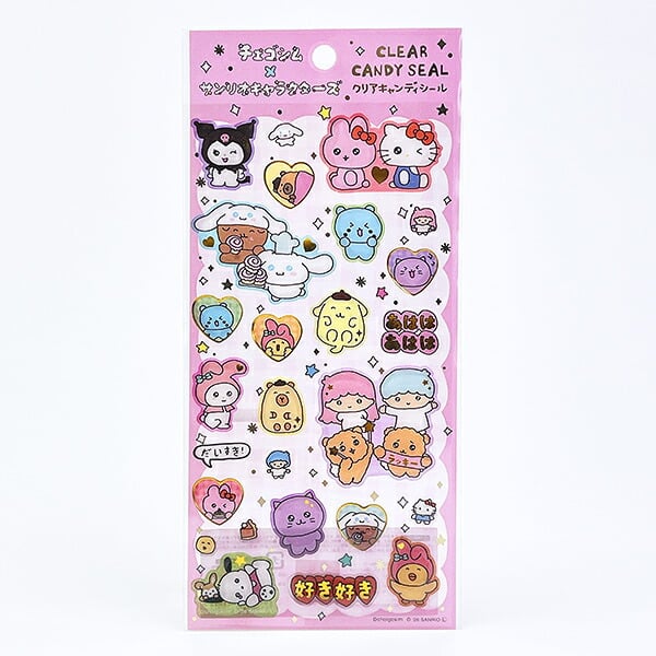 サンリオキャラクターズ ×チェゴシム クリアキャンディシール ピンク 文具 Sanrio