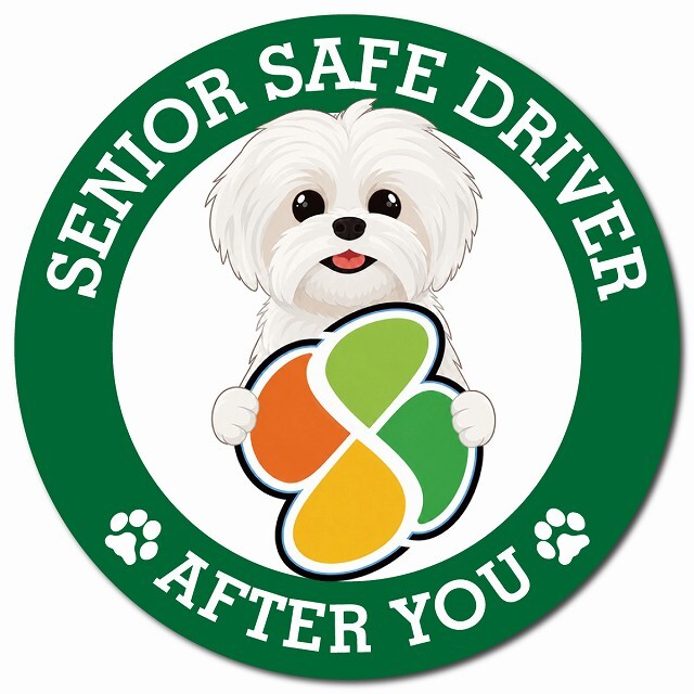 カーサイン 高齢者マーク SENIOR SAFE DRIVER マルシーズー マグネット 強力 直径13cm 肉球 日本製 車 ステッカー