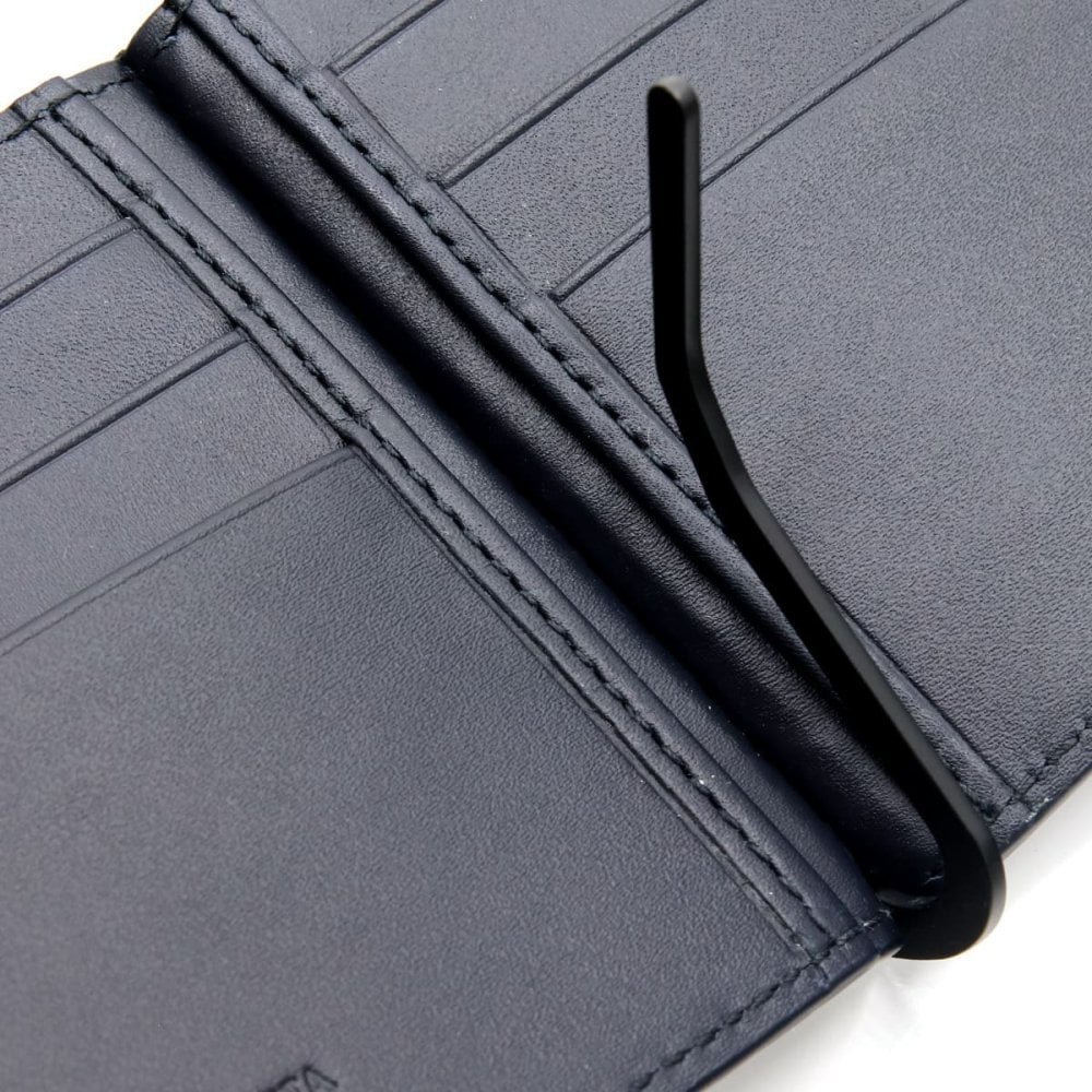 選べる2色 ボッテガヴェネタ 二つ折り財布 メンズ マネークリップ イントレチャート BOTTEGA VENETA 小銭入れなし カード入れ6枚 本革 レザー エスプレッソ ネイビー 薄型 123180 V47W1
