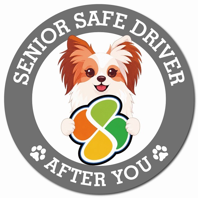 カーサイン 高齢者マーク SENIOR SAFE DRIVER ファレーヌ マグネット 強力 直径13cm 肉球 日本製 車 ステッカー