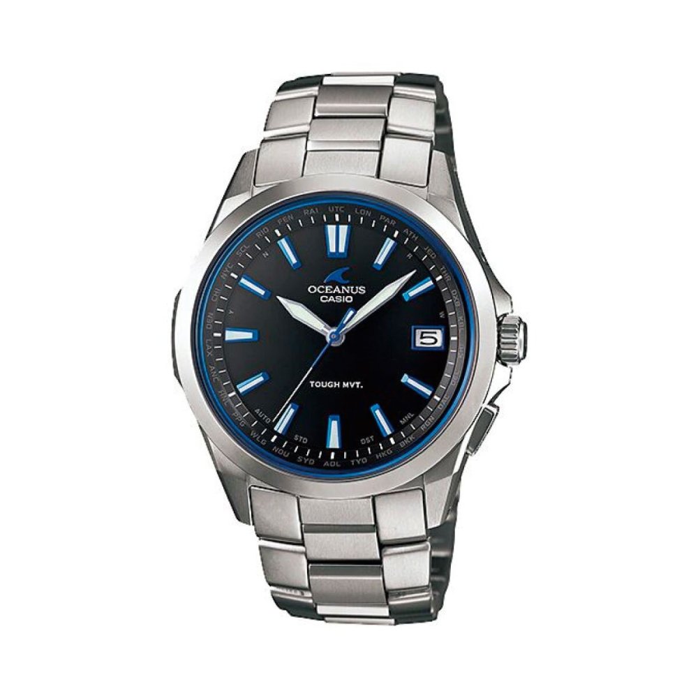 オシアナス 3針モデル OCW-S100-1AJF メンズ 腕時計 電波 ソーラー チタン シルバー ブラック カシオ CASIO OCEANUS