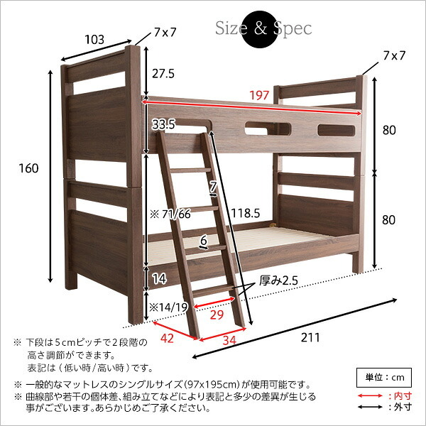 木目調 ヴィンテージ 3Dシート 耐荷重300kg 二段 2段 CLID クリッド ロフト おしゃれ はしご すのこ 木目調３Ｄシート二段 CLID-クリッド