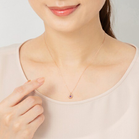 【無料ラッピング】  カナルヨンドシー Canal 4℃ ネックレス K18 ピンクゴールド ネックレス アメシスト ダイヤモンド レディース ブランド 正規品 新品 ギフト プレゼント 人気 おすすめ 誕生日 記念日 クリスマス 送料無料