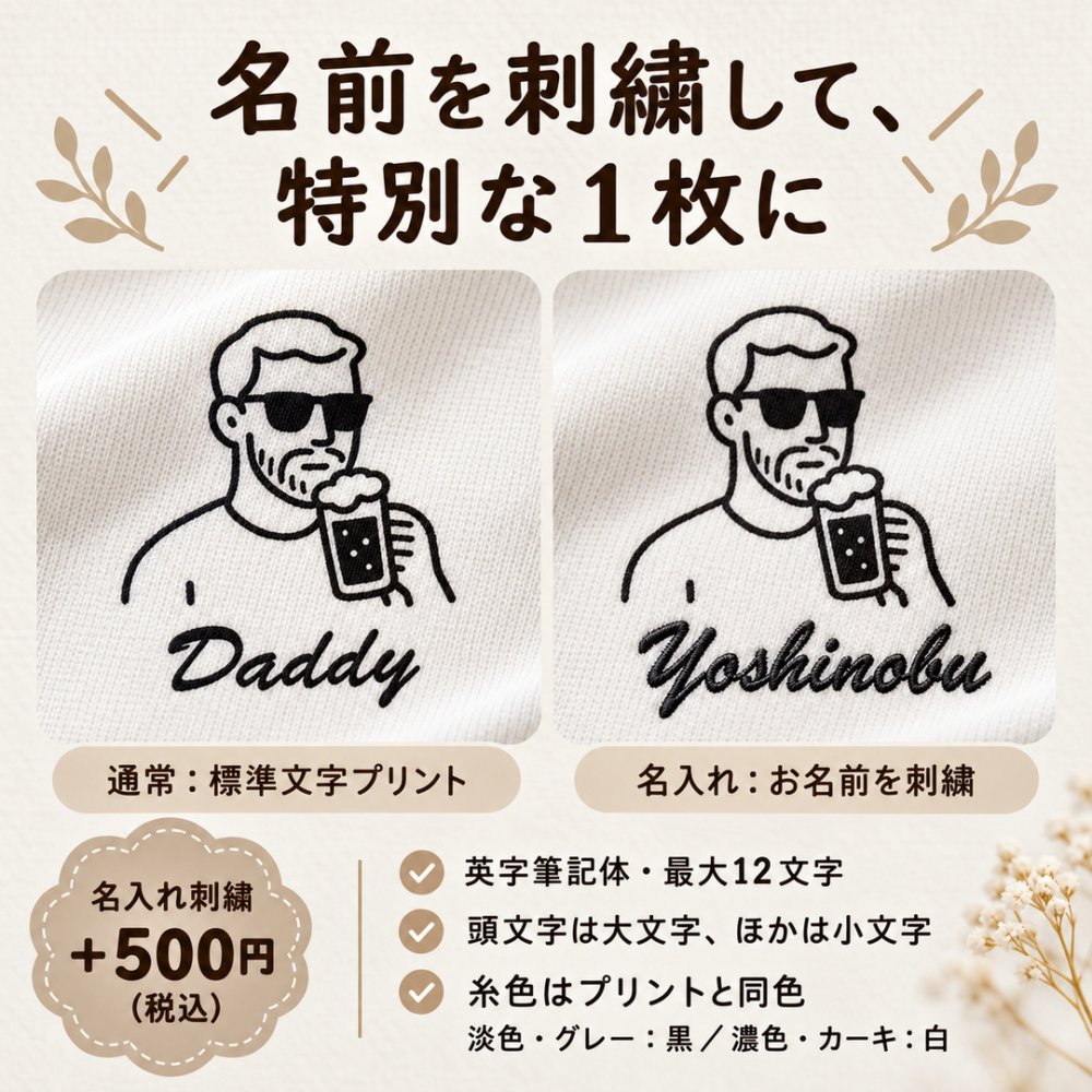 家族 イラスト プリント Tシャツ 長袖 名入れ 刺繍 リンクコーデ 家族写真 ウェディング 出産祝い マタニティーフォト サングラス おしゃれ 夫婦 ラッピング無料【送料無料】